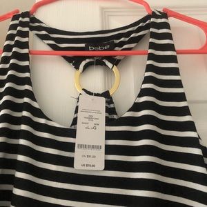 Bebe Stripe Tank Maxi Dress
